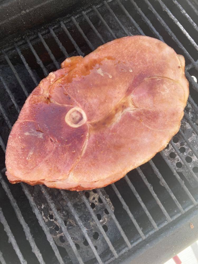 Ham Steak on Grill